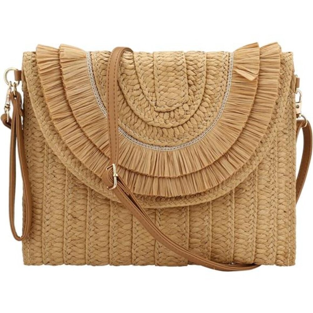 Gets Straw Clutch Purse for Women, Woven Beach Bag Summer Corssbody Purse Small - Picture 2 of 7